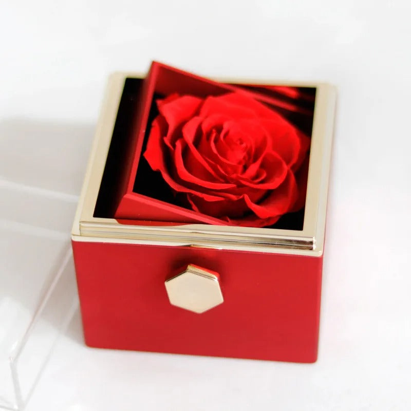 Lova Rose™ Eternal Rose Box with Engraved Necklace and Real Rose